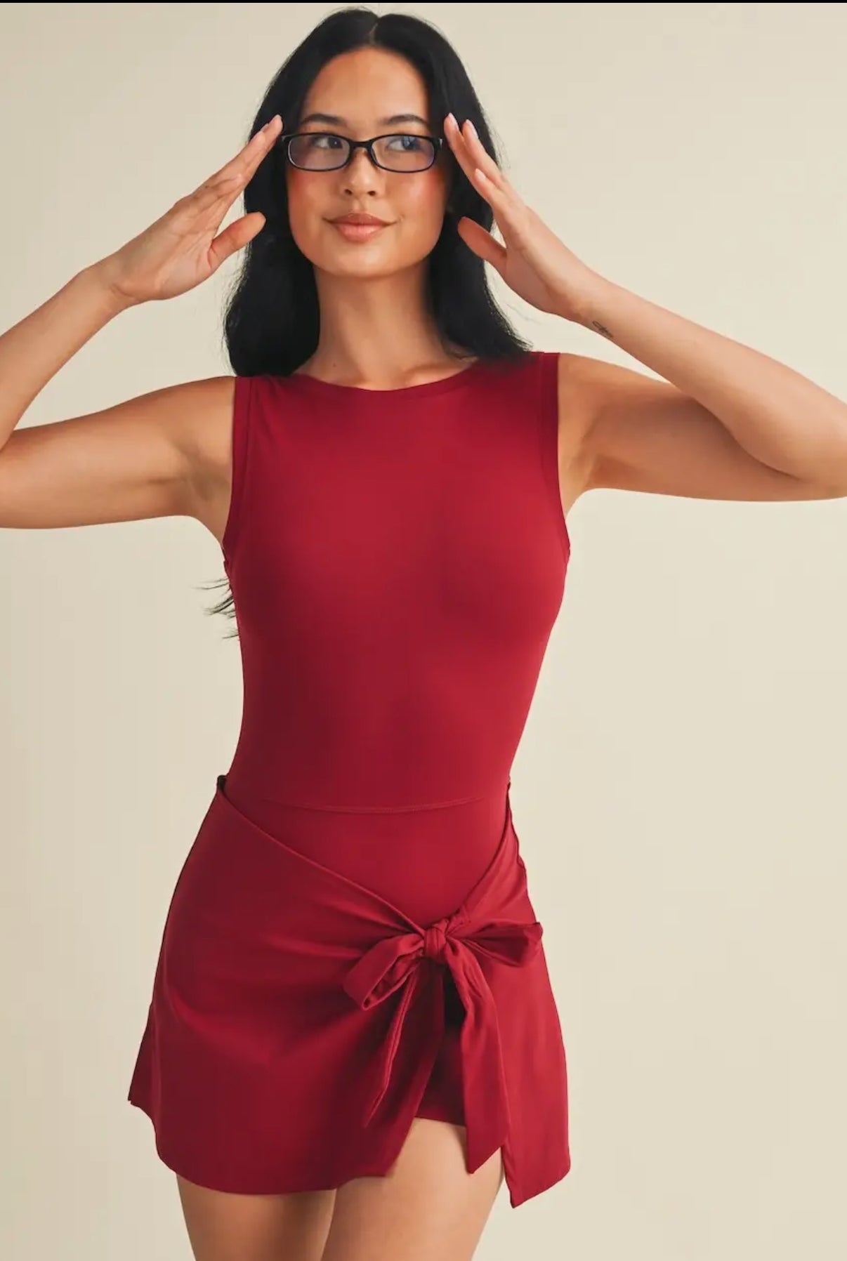 Sleeveless Wrap Tie Front Athletic Dress