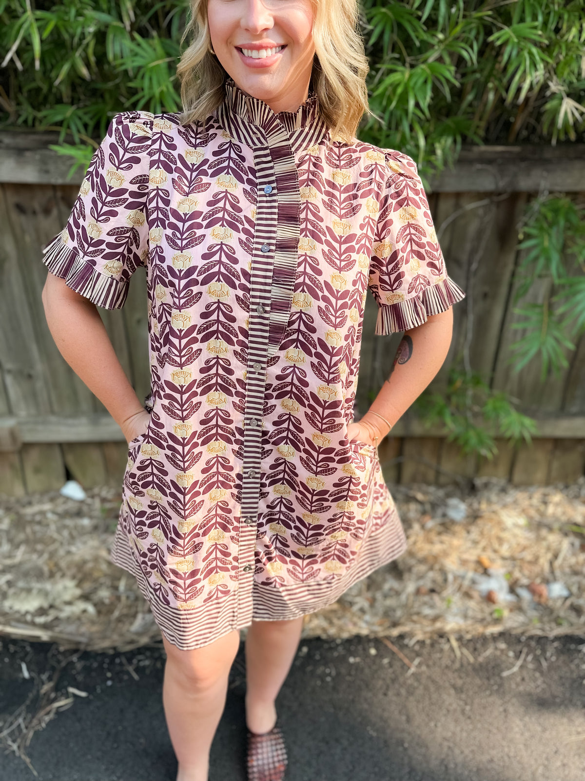 Button Up Floral Dress