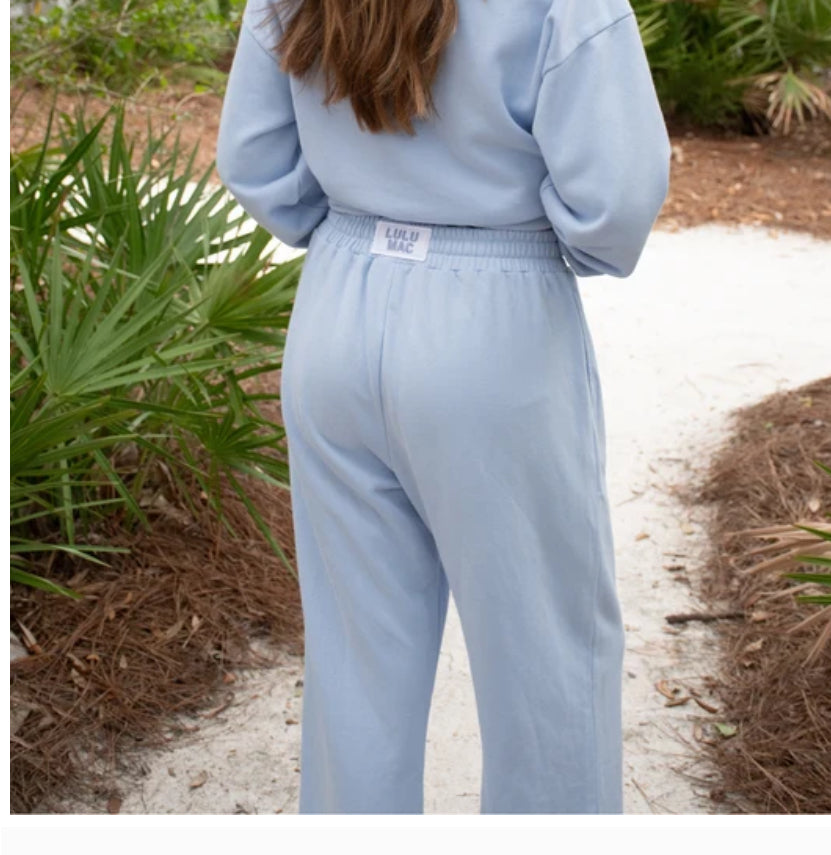 Lulu Mac Terry Cloth Pants - Light Blue