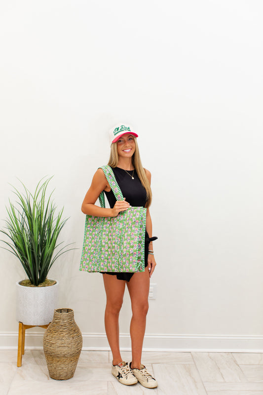 Wildflower Breeze Quilted Tote Bag