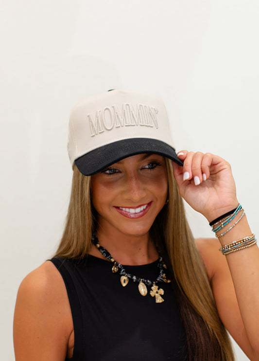 Mommin' Black Vintage Trucker Hat