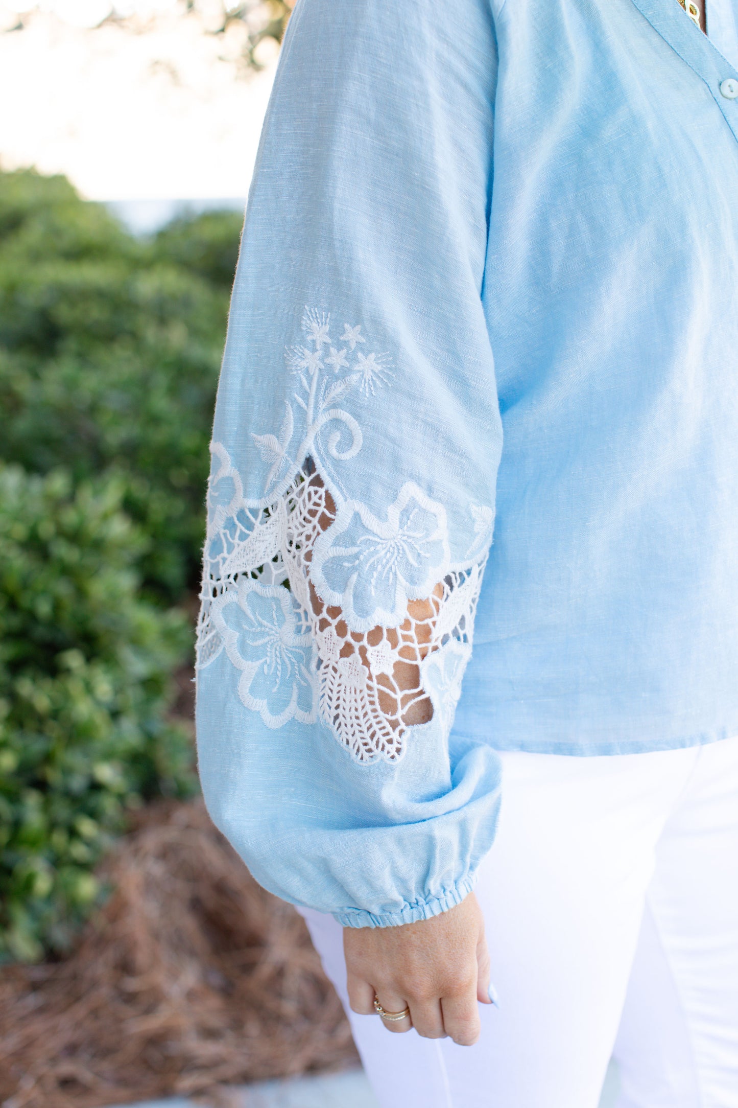 Raglan Long Embroidered Blouse