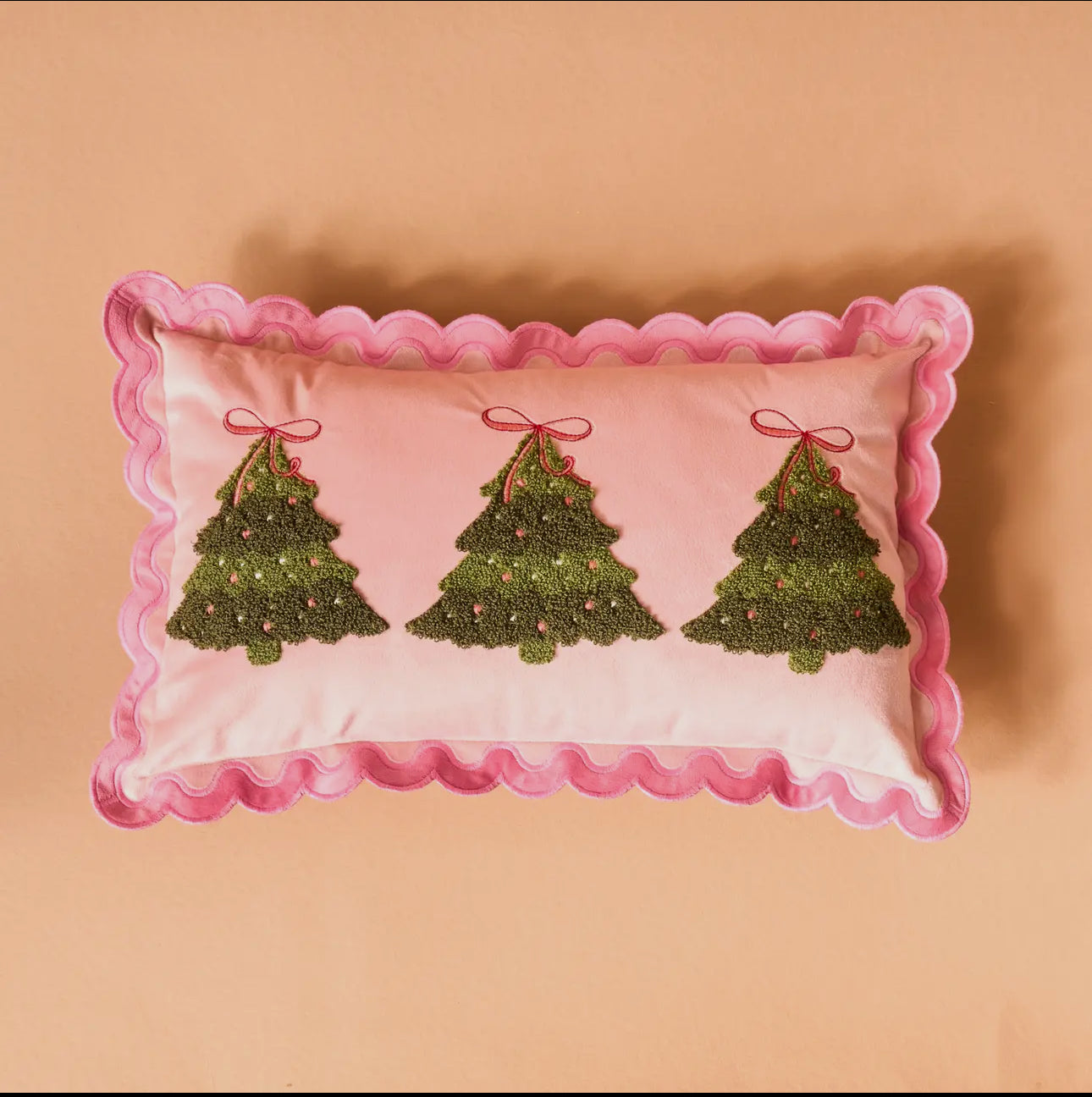 Scalloped Rectangle Throw Pillow Twinkling Trees