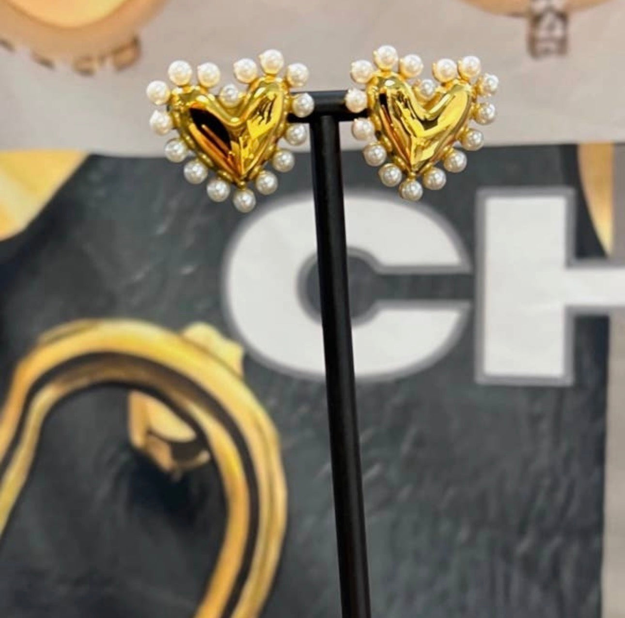 Pearl Heart Earrings