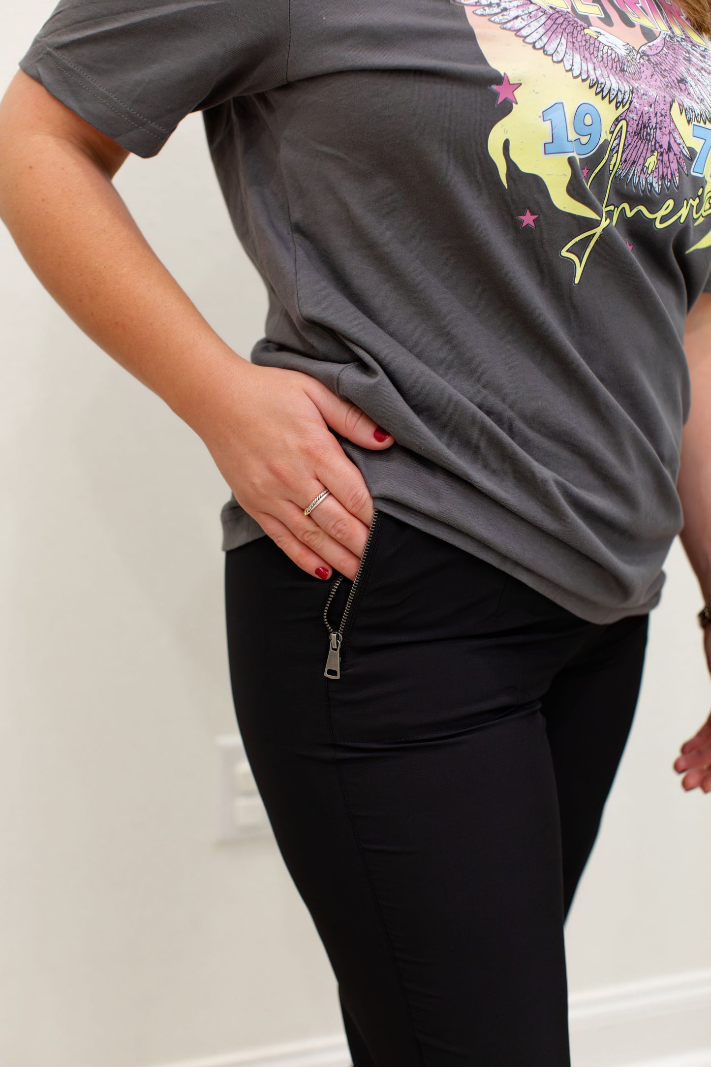 Black Pull On Pant With Cuff
