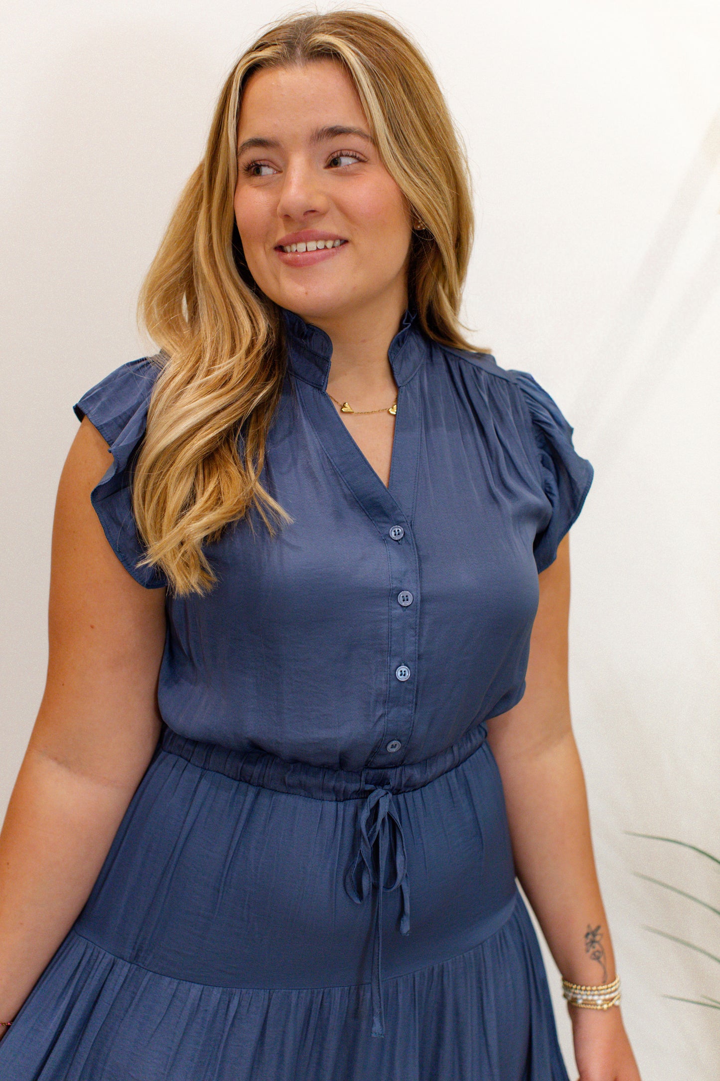 Satin Tiered Maxi Dress