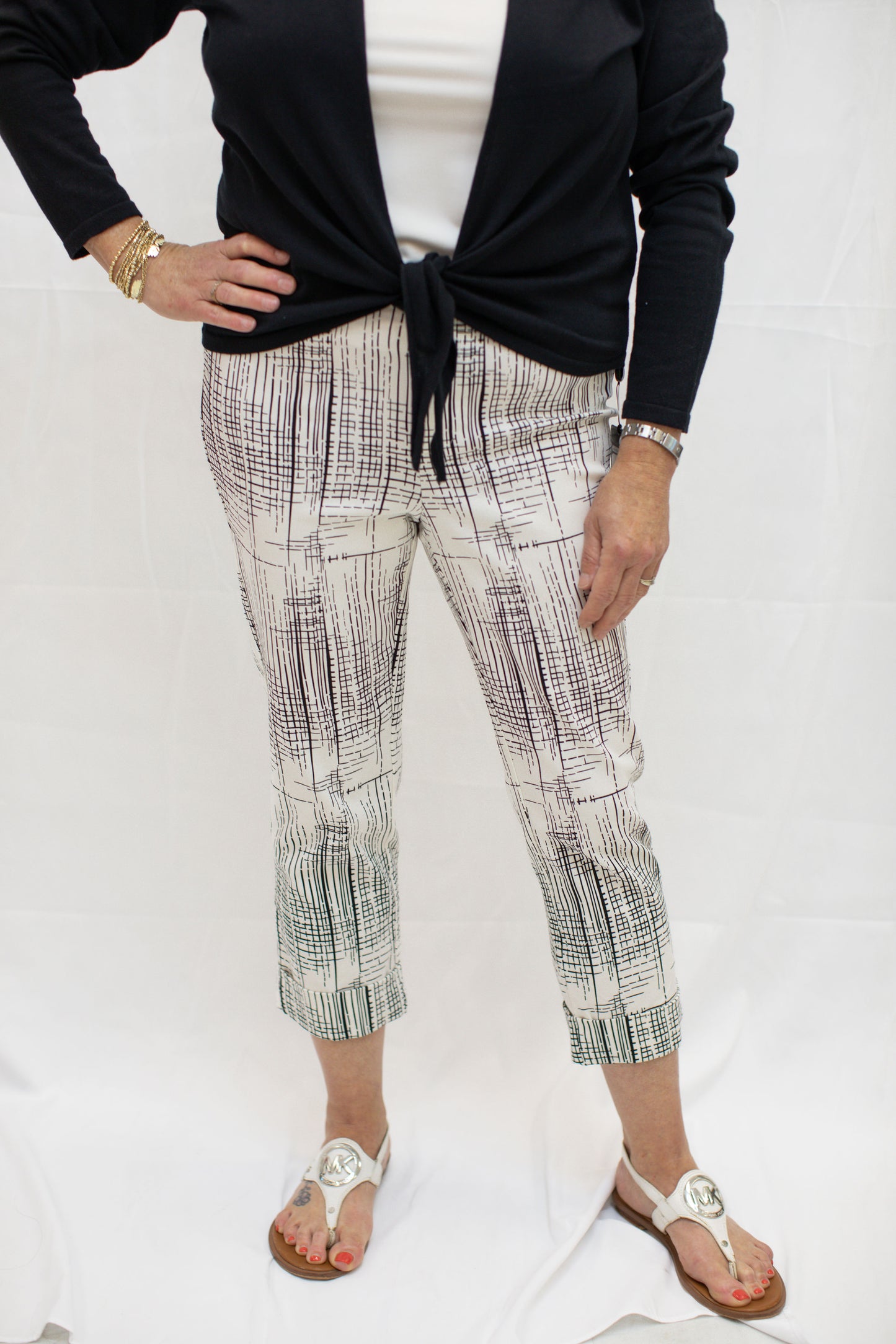 Pull On Cropped Cuffed Pants