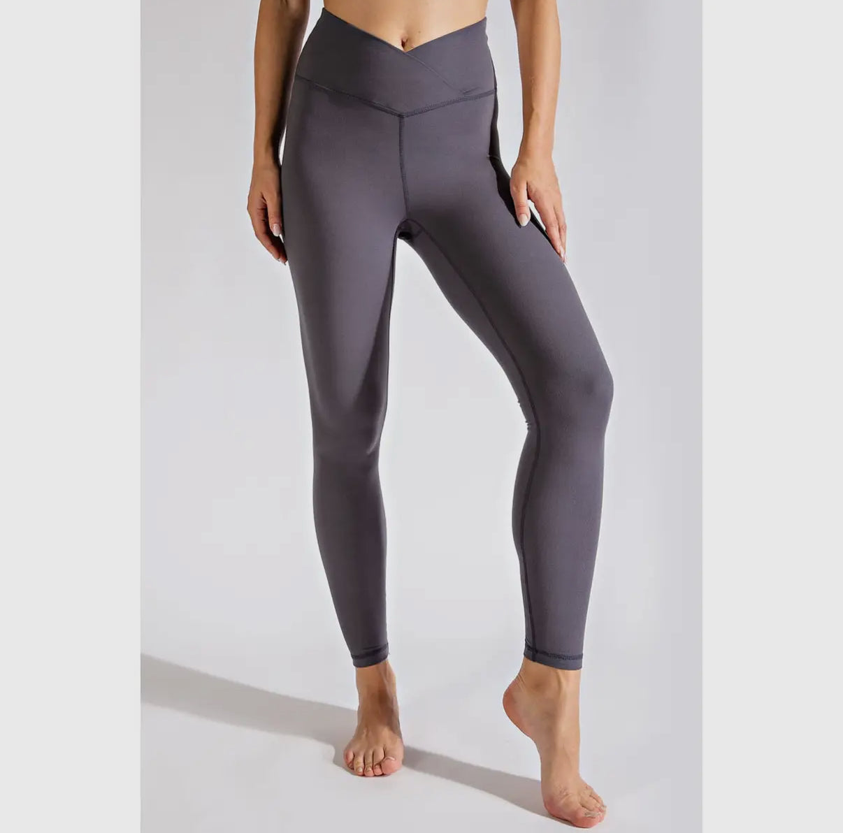 Charcoal High Rise Full Length V Shape Leggings