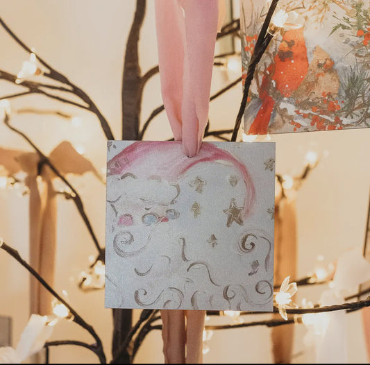 Pink and Gold Santa Ornamanet