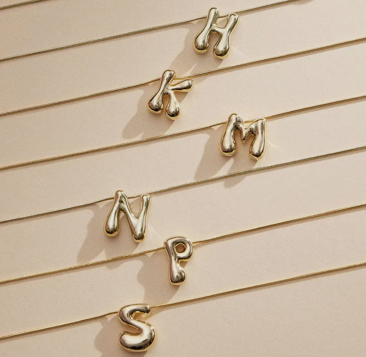 Bubble Monogram Initial Necklaces