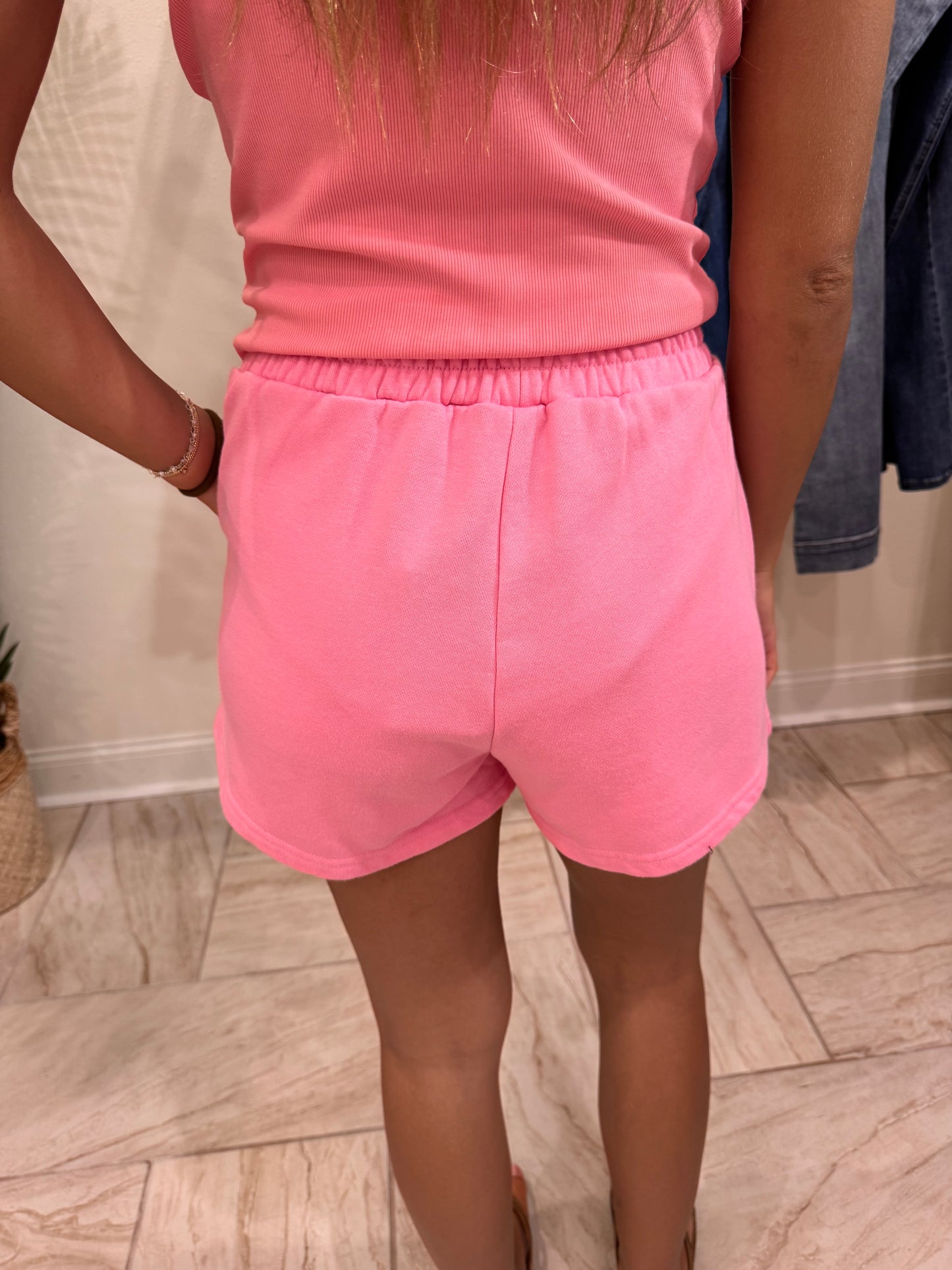 Lulu Mac Terry Cloth Shorts - Bubblegum