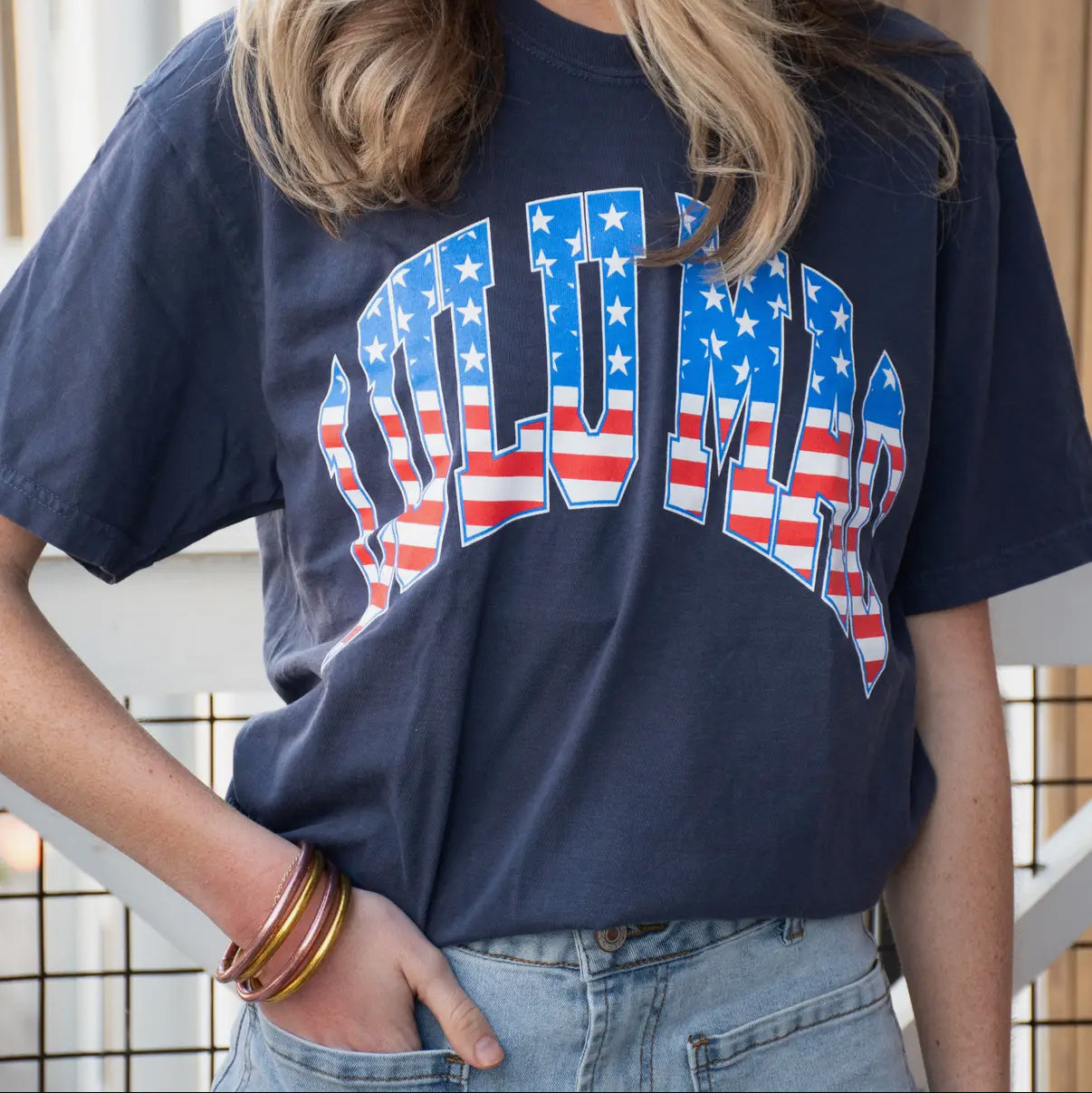 Stars and Stripes Lulu Mac Tee - Navy
