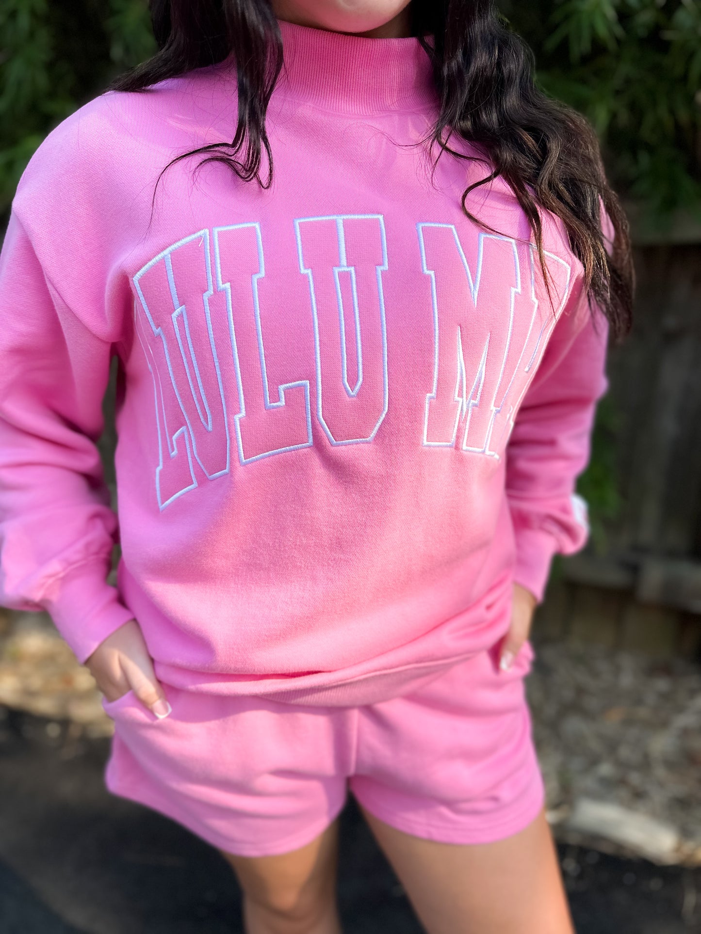 Lulu Mac Stitch Mock Neck - Bubblegum