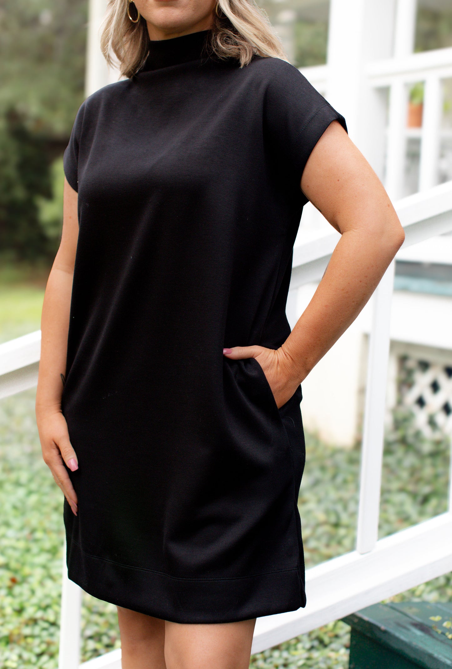 Black Mock Neck Dress