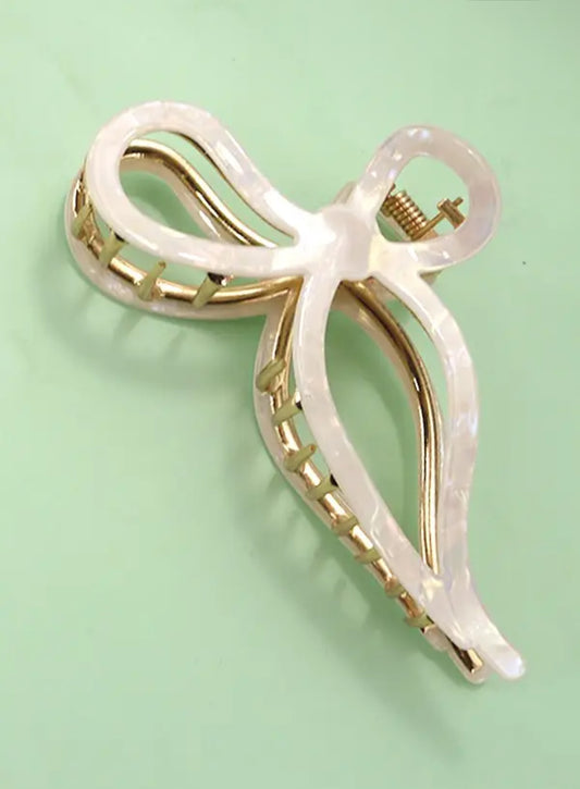 Bow Hair Clip - Ivory