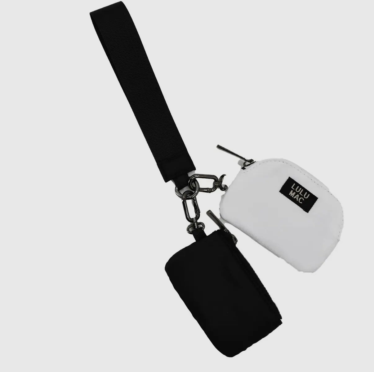 Black/White Lulu Mac Double Pouch Wristlet