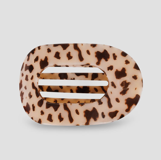 Round Flat Hair Clip Large Blonde Tortoise