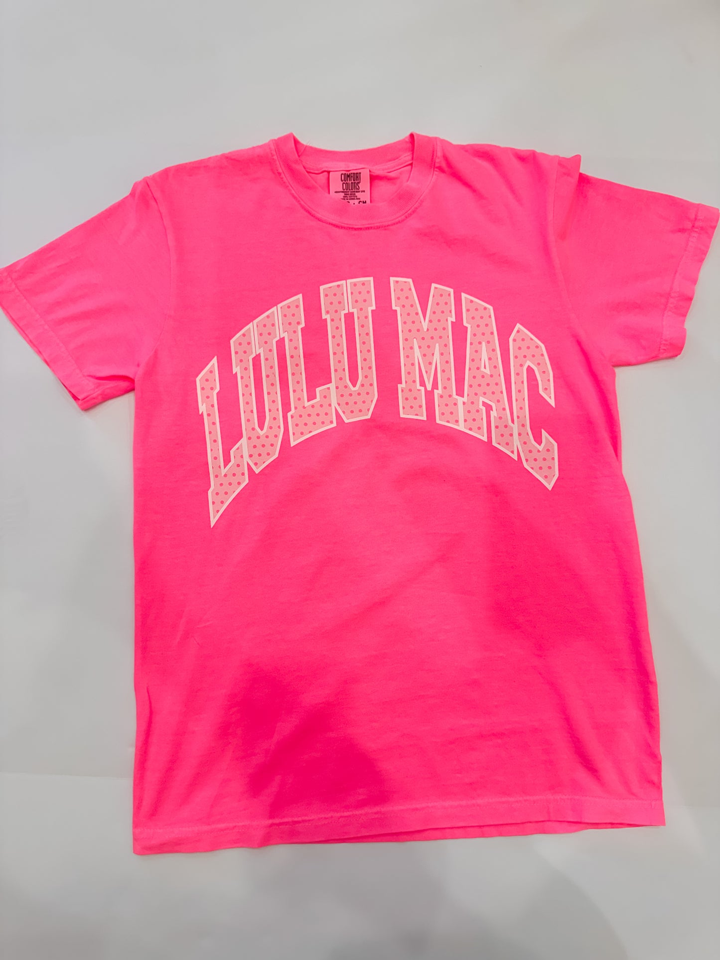 Lulu Mac Polka Dot Neon Pink Tee