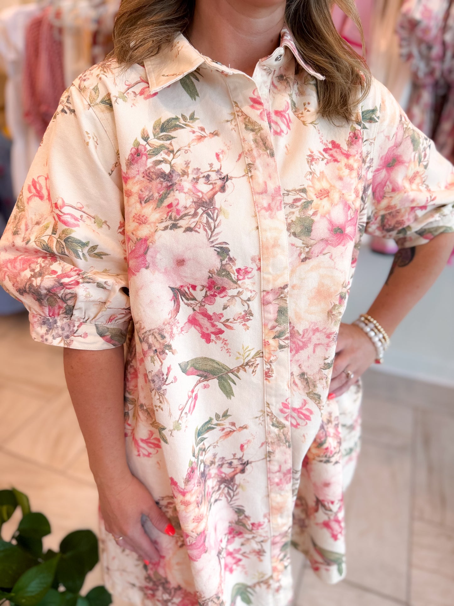 Denim Floral Dress