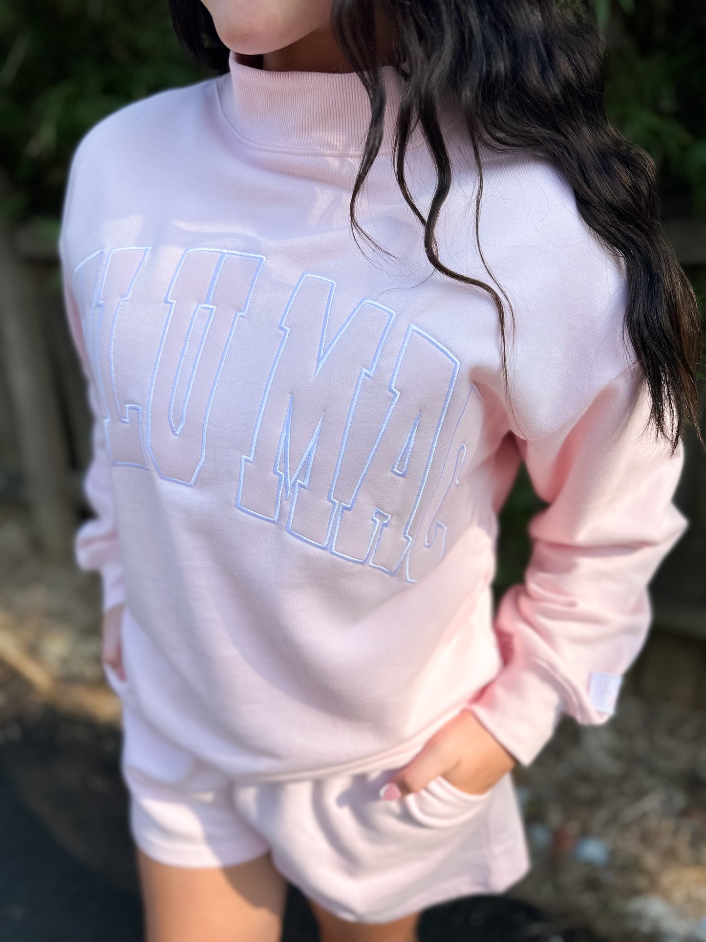 Lulu Mac Stitch Mock Neck - Light Pink