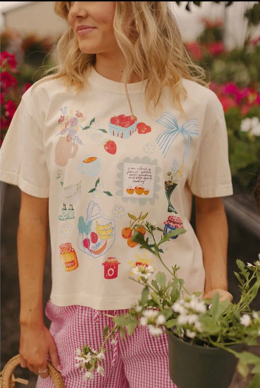Summer Collage Mid Crop Graphic Tee