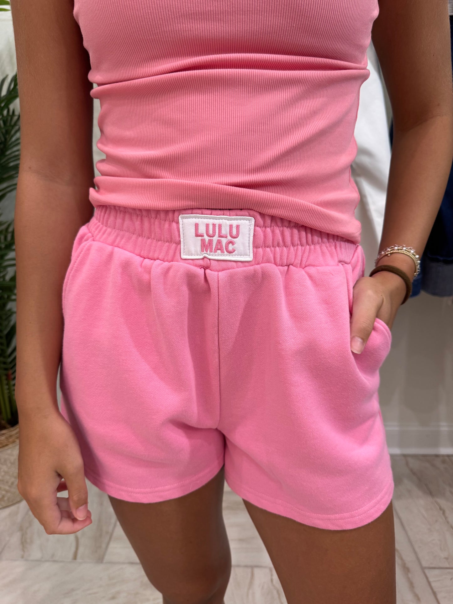 Lulu Mac Terry Cloth Shorts - Bubblegum