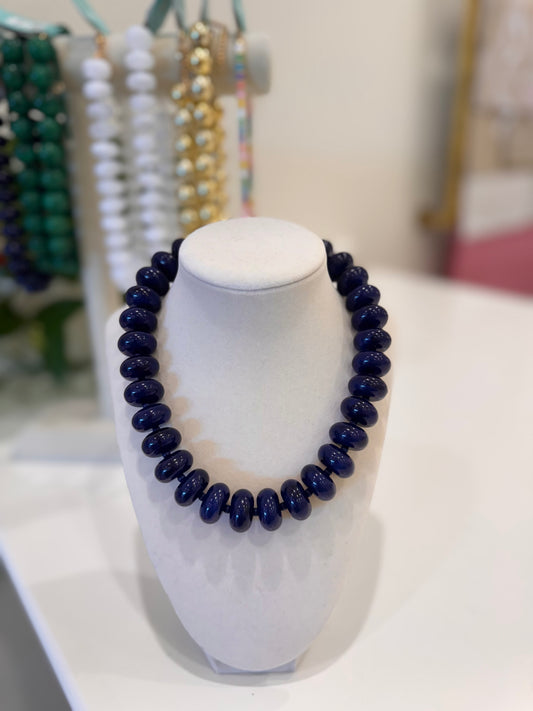 Scarlett Beaded Necklace - Navy