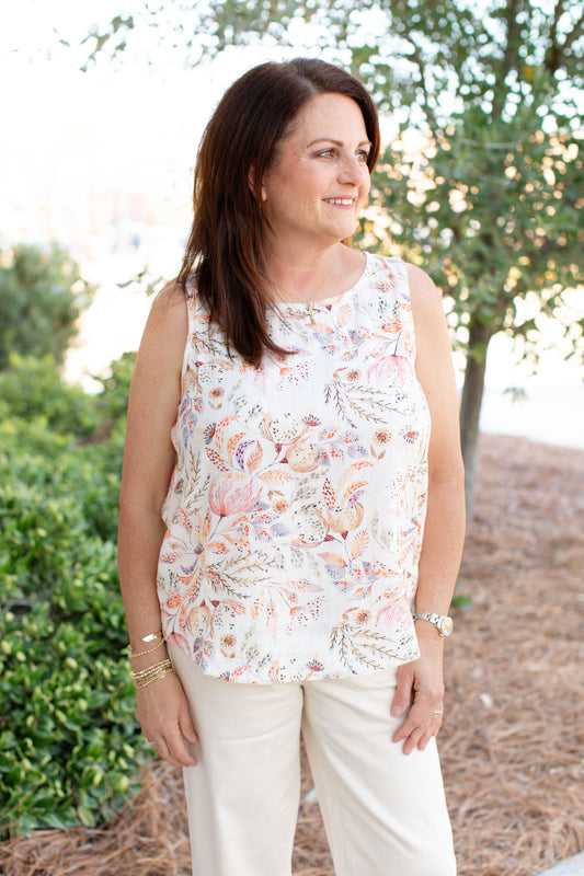 Crew Neck Sleeveless Top