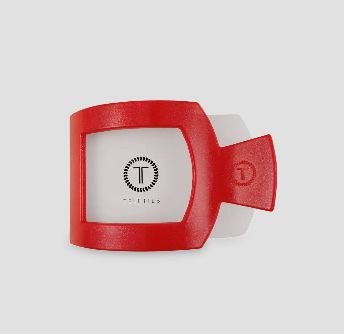 Square Flat Hair Clip-Med-Rudolph Red