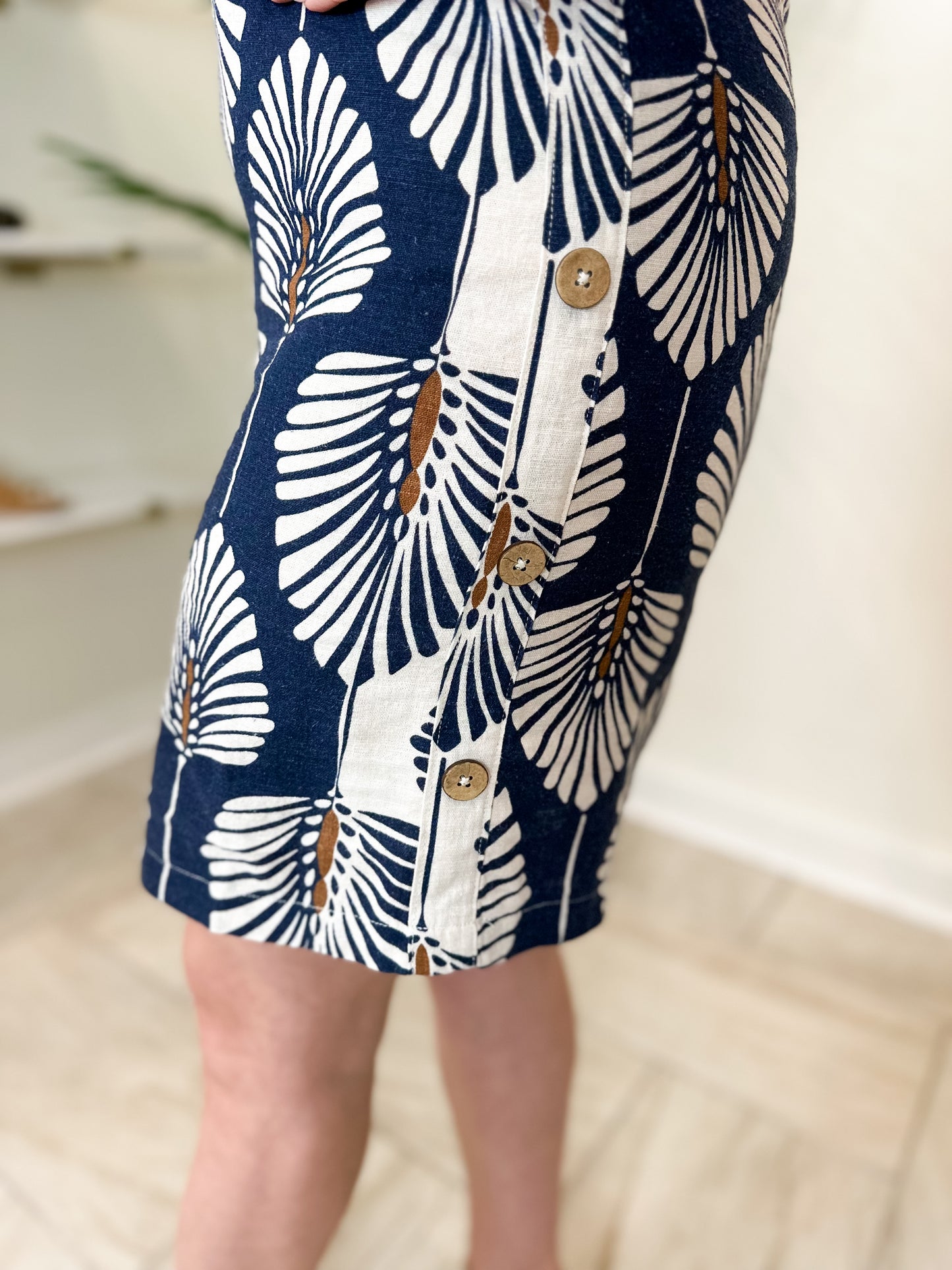 Printed Sleeveless Shift Dress