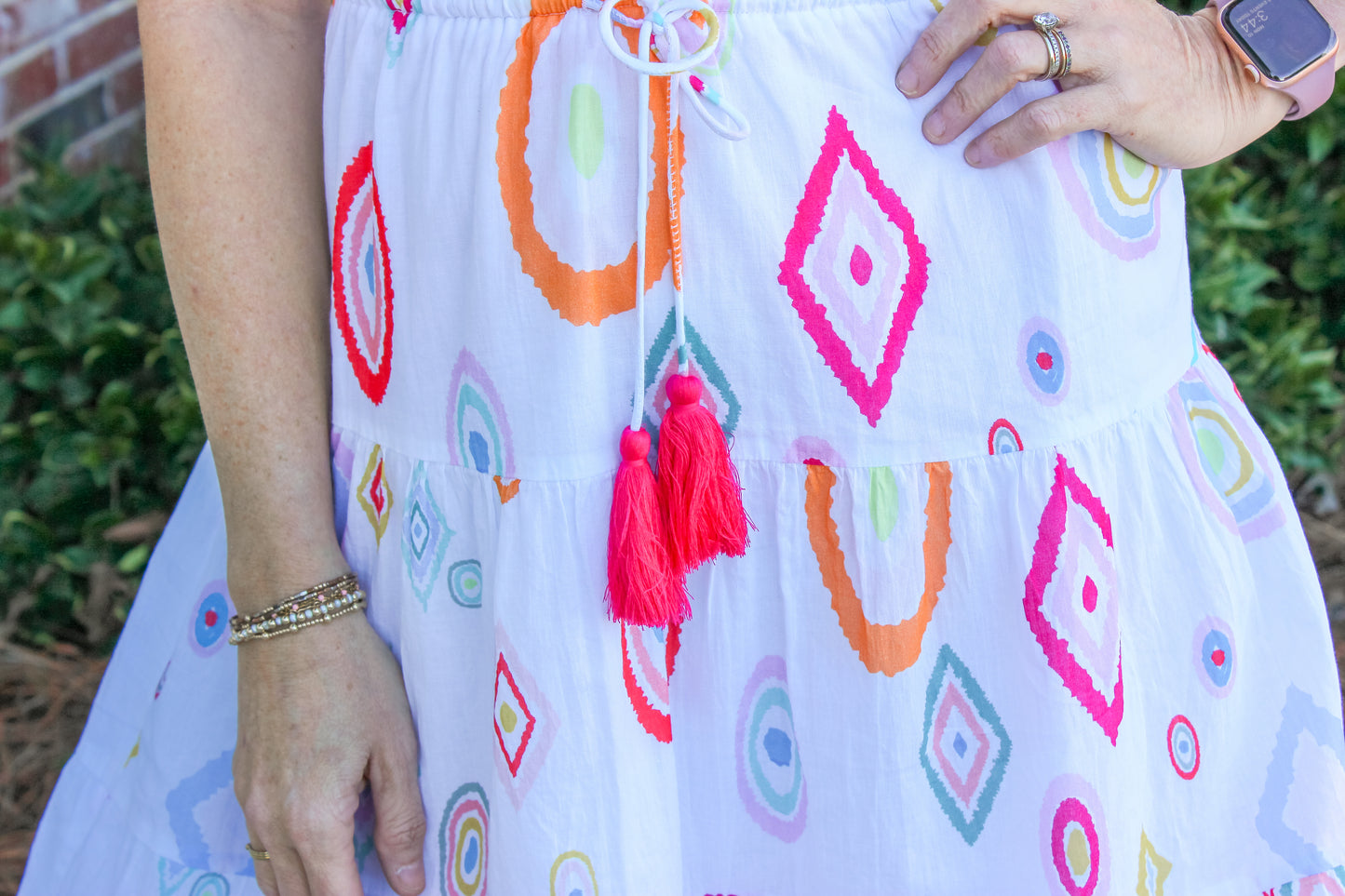 Printed Sleeveless Ruffled Dress