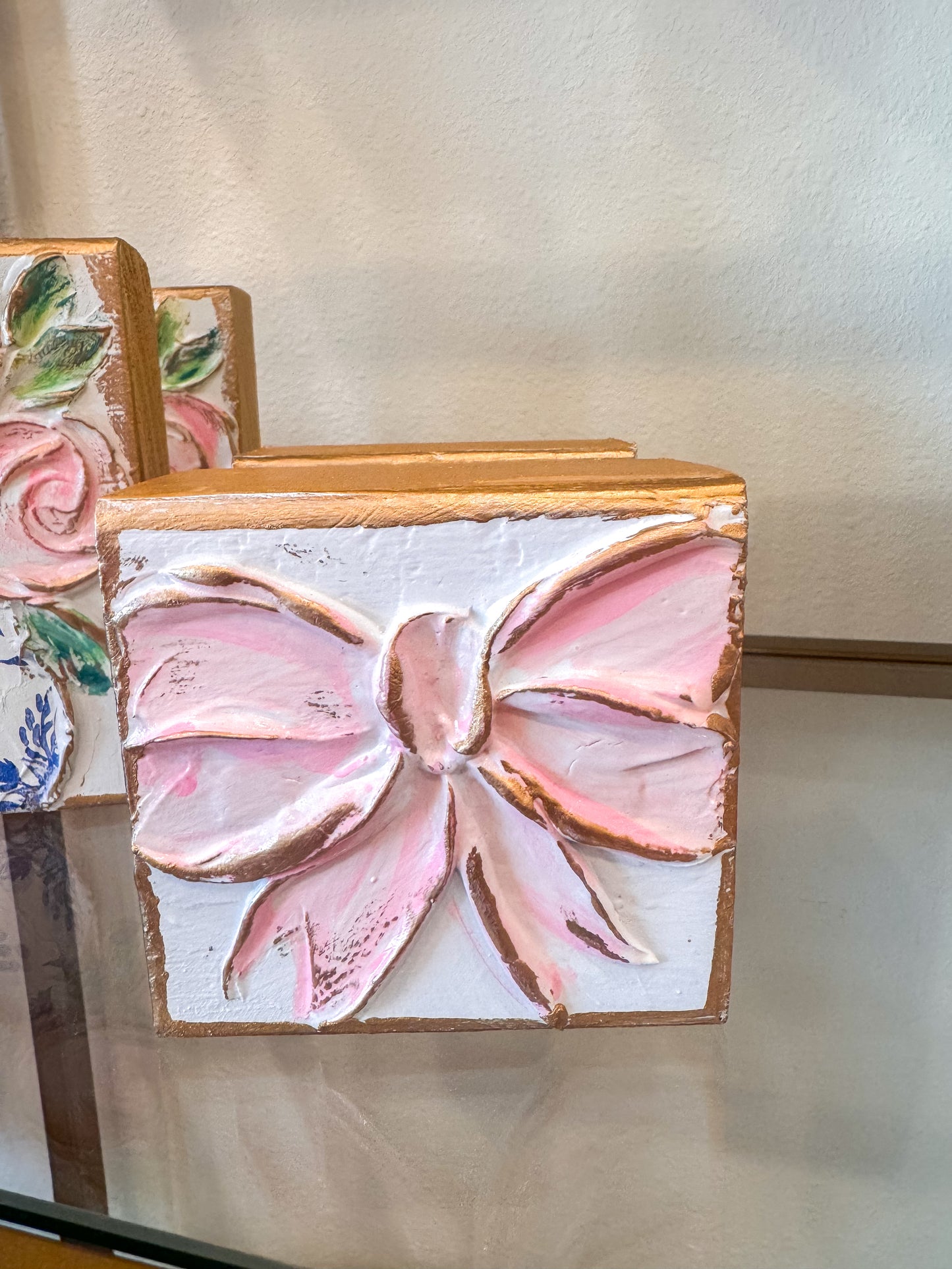 Pink Bow Mini Block