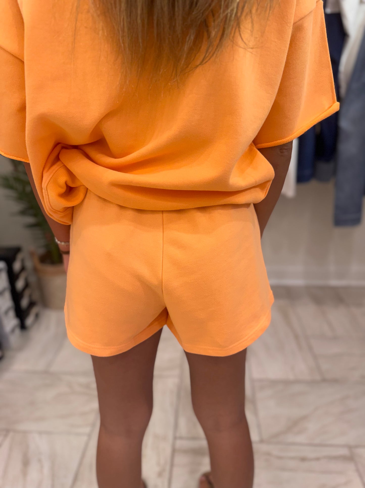 Lulu Mac Terry Cloth Shorts - Orange