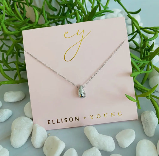 Mini Teardrop Pendant Necklace-Silver