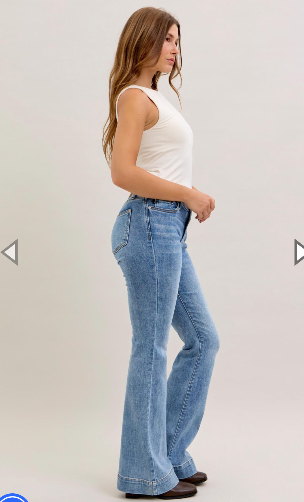 Mid Rise Flare Medium Blue Jeans-Judy Blue
