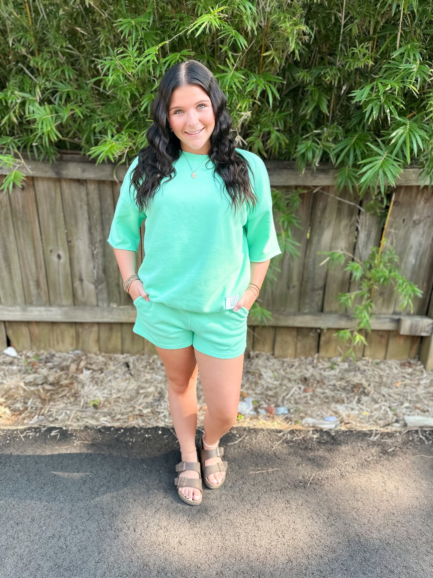 Lulu Mac Quarter Sleeve Terry Cloth - Seafoam