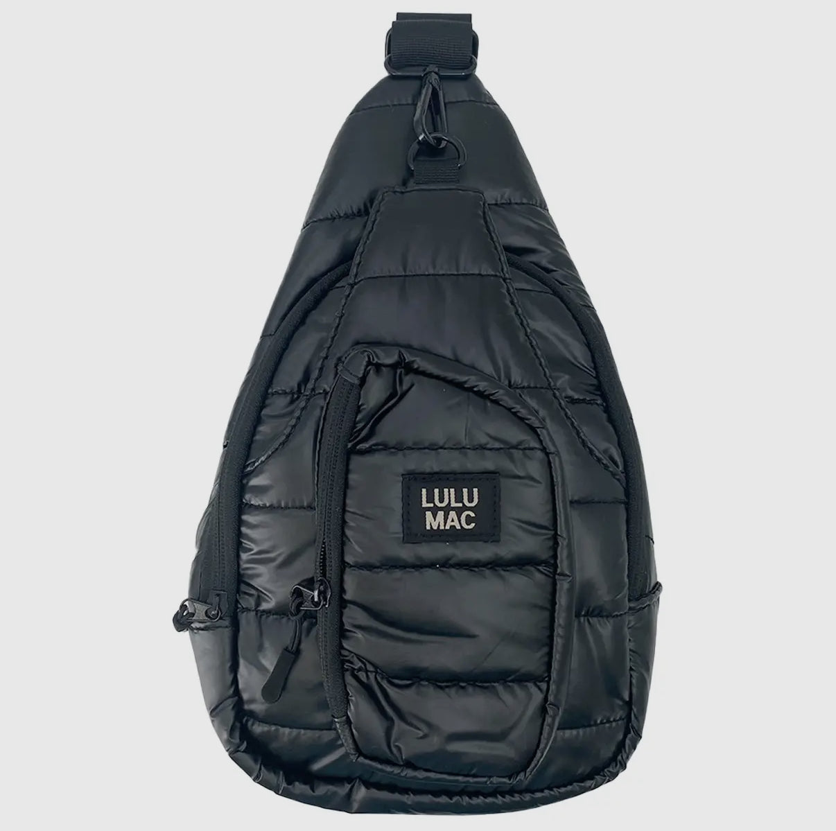Matte Black Puffer Metallic Sling Bag