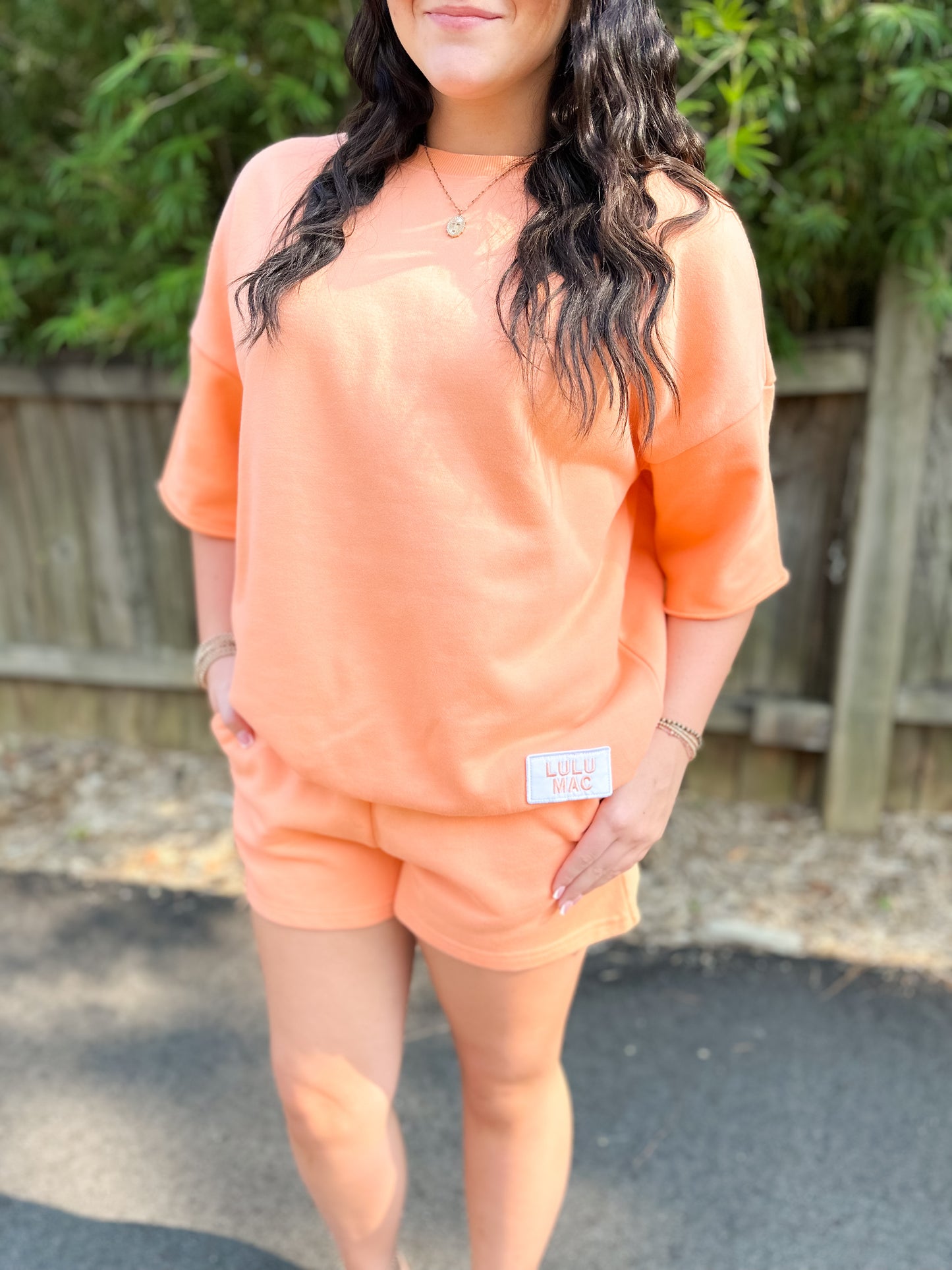 Lulu Mac Quarter Sleeve Terry Cloth - Orange