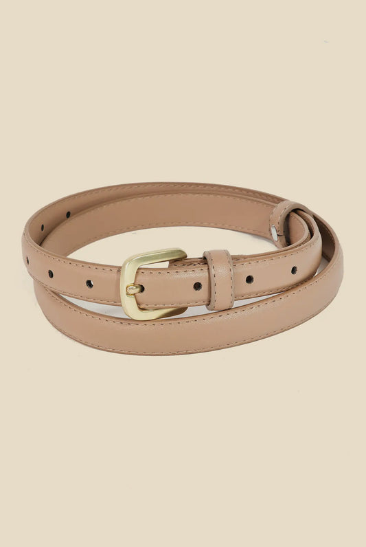 Ivory Thin Leather Belt