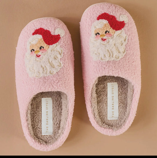 Fuzzy Slippers - Santa