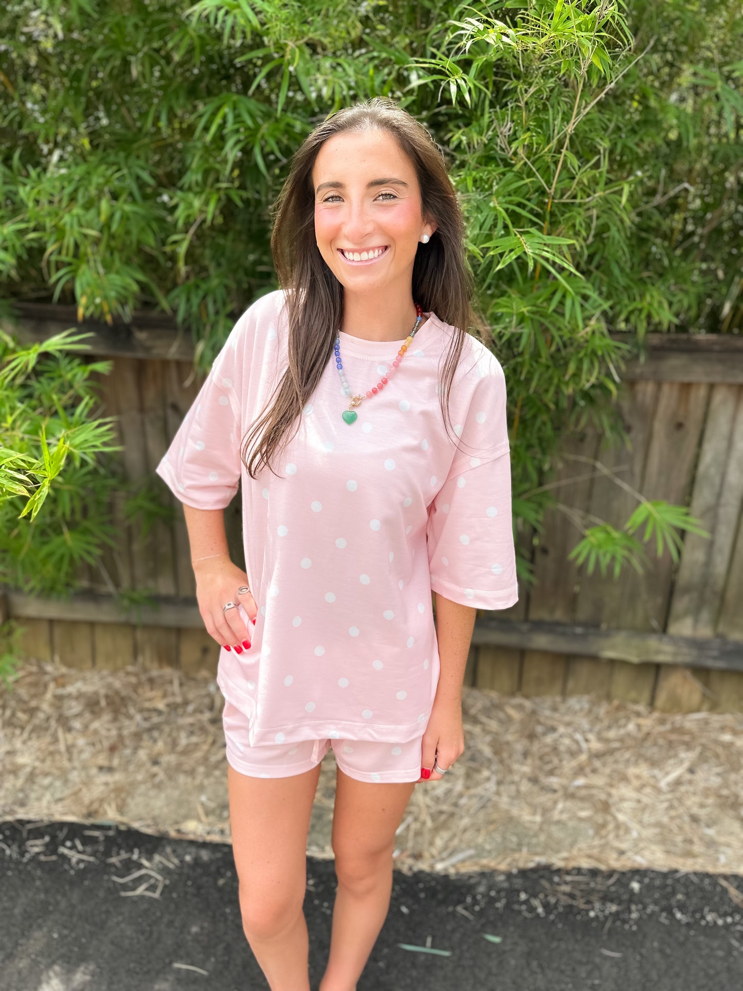 Pink and White Polka Dots Set