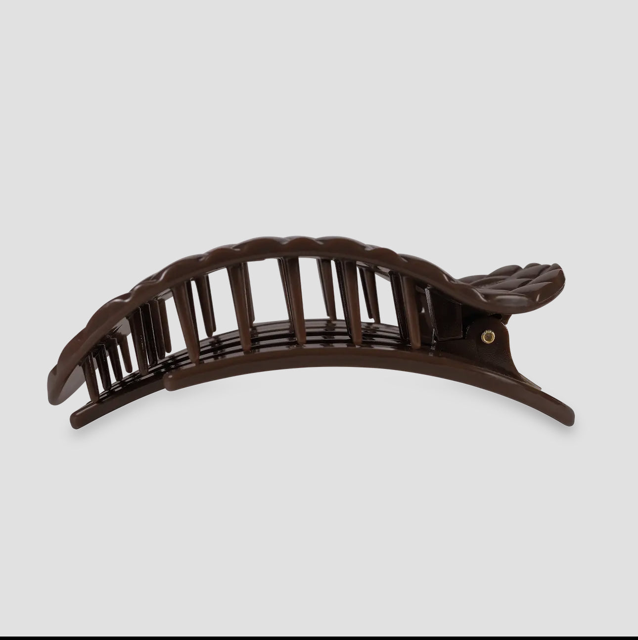 Flat Round Hair Clip Large Truly Taupe Quilted