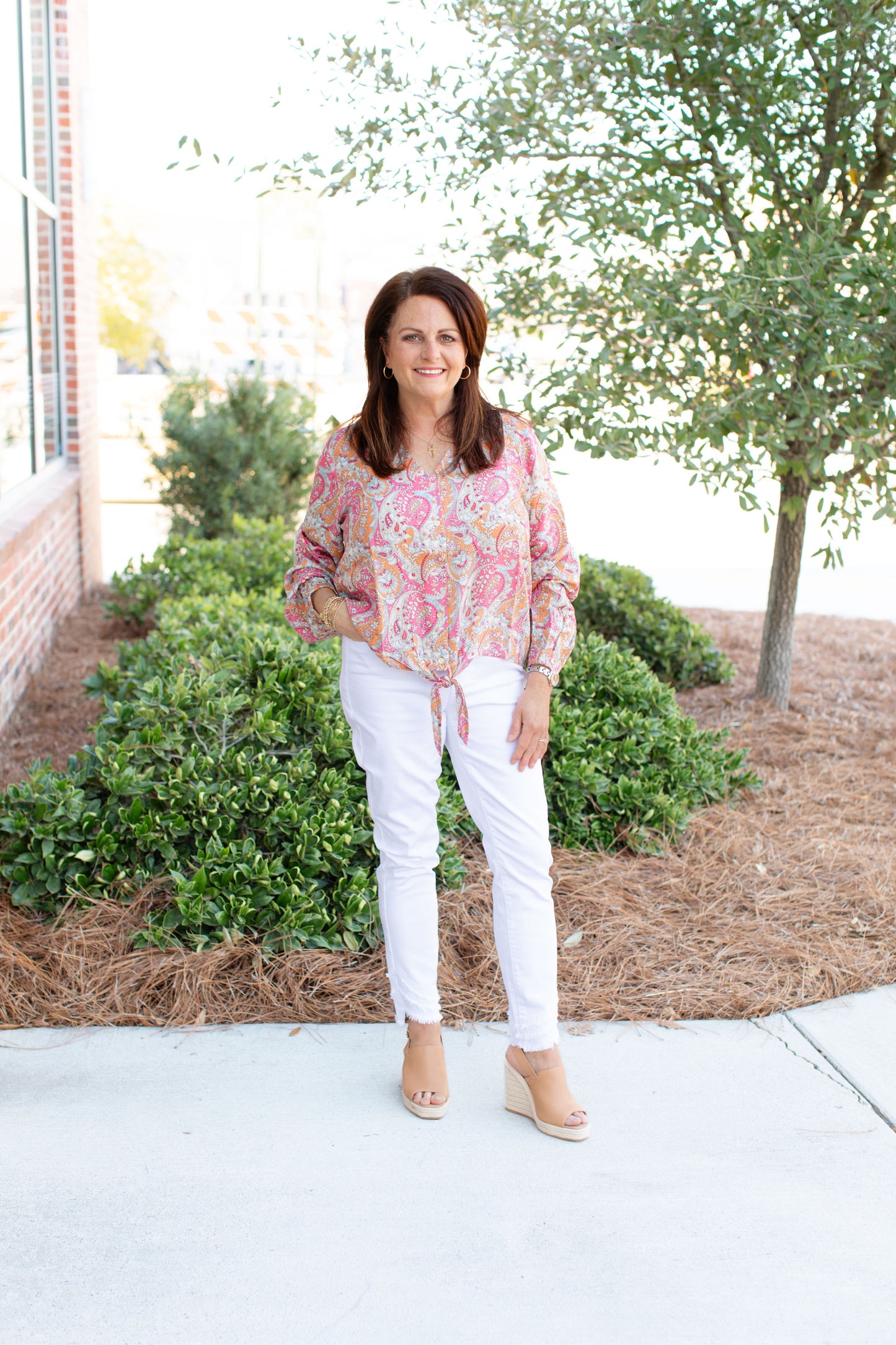 Ripped Hem Jean-White