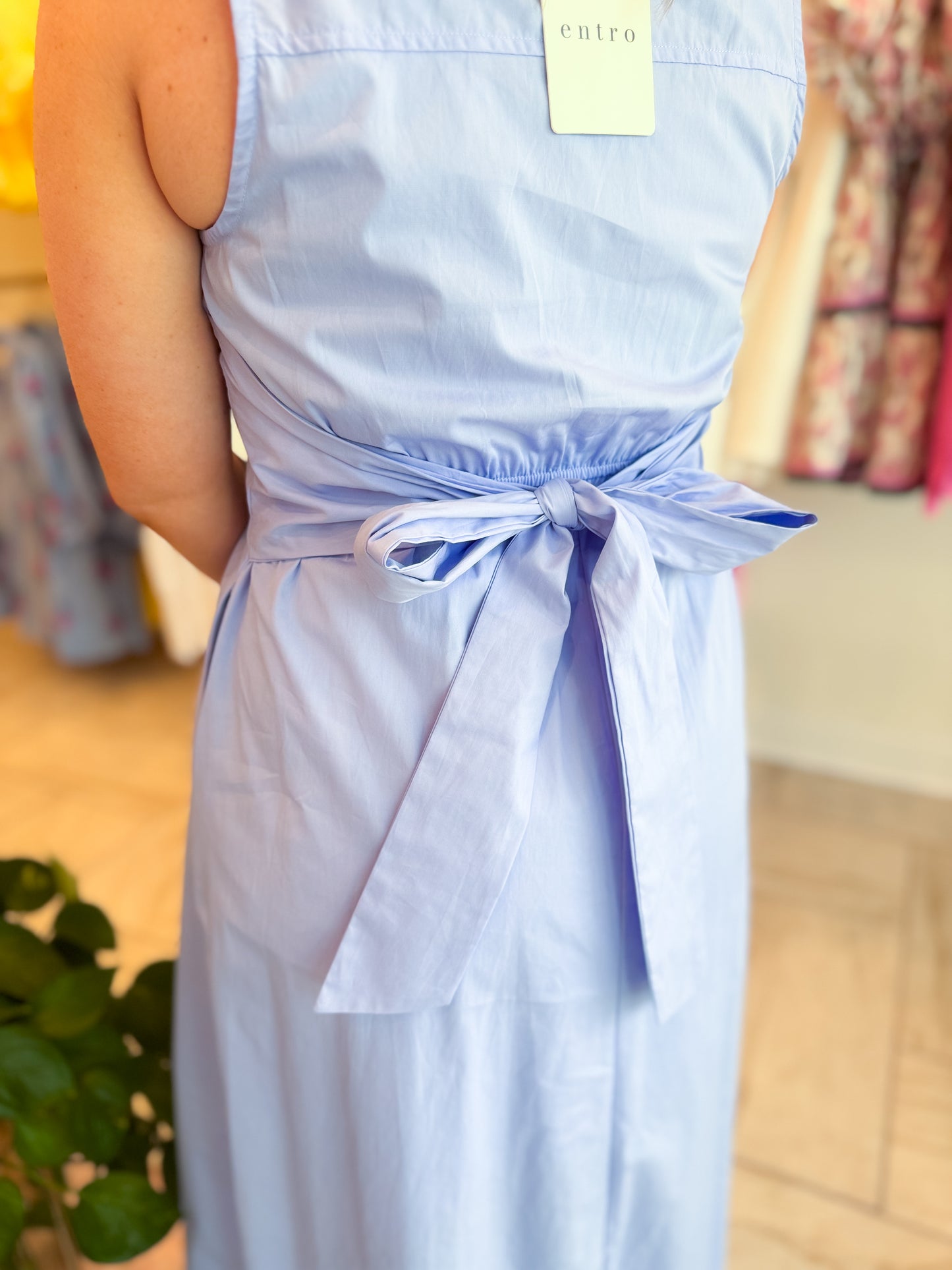 Sleeveless Midi Dress - Chambray