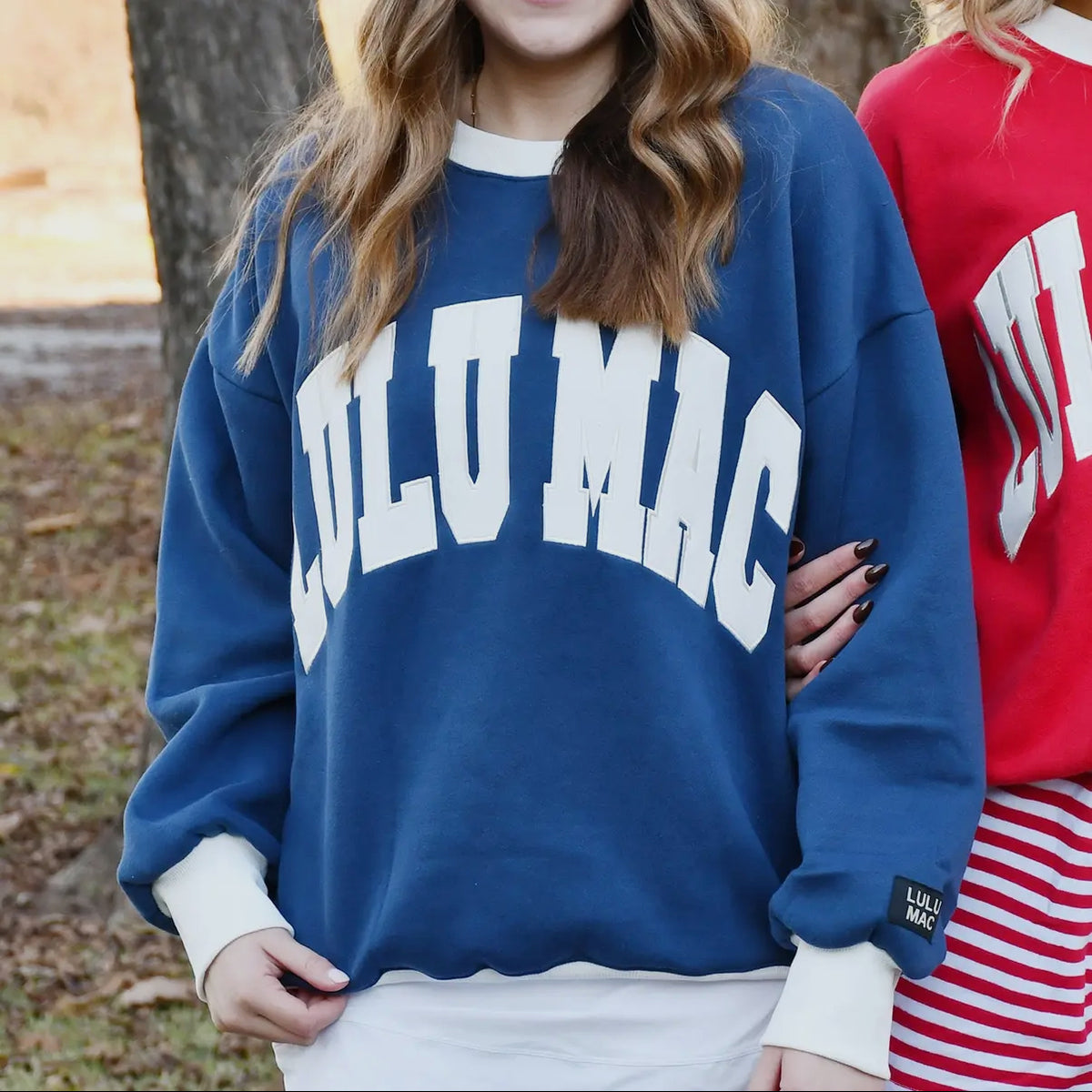 LuluMac Navy Color Block Sweatshirt
