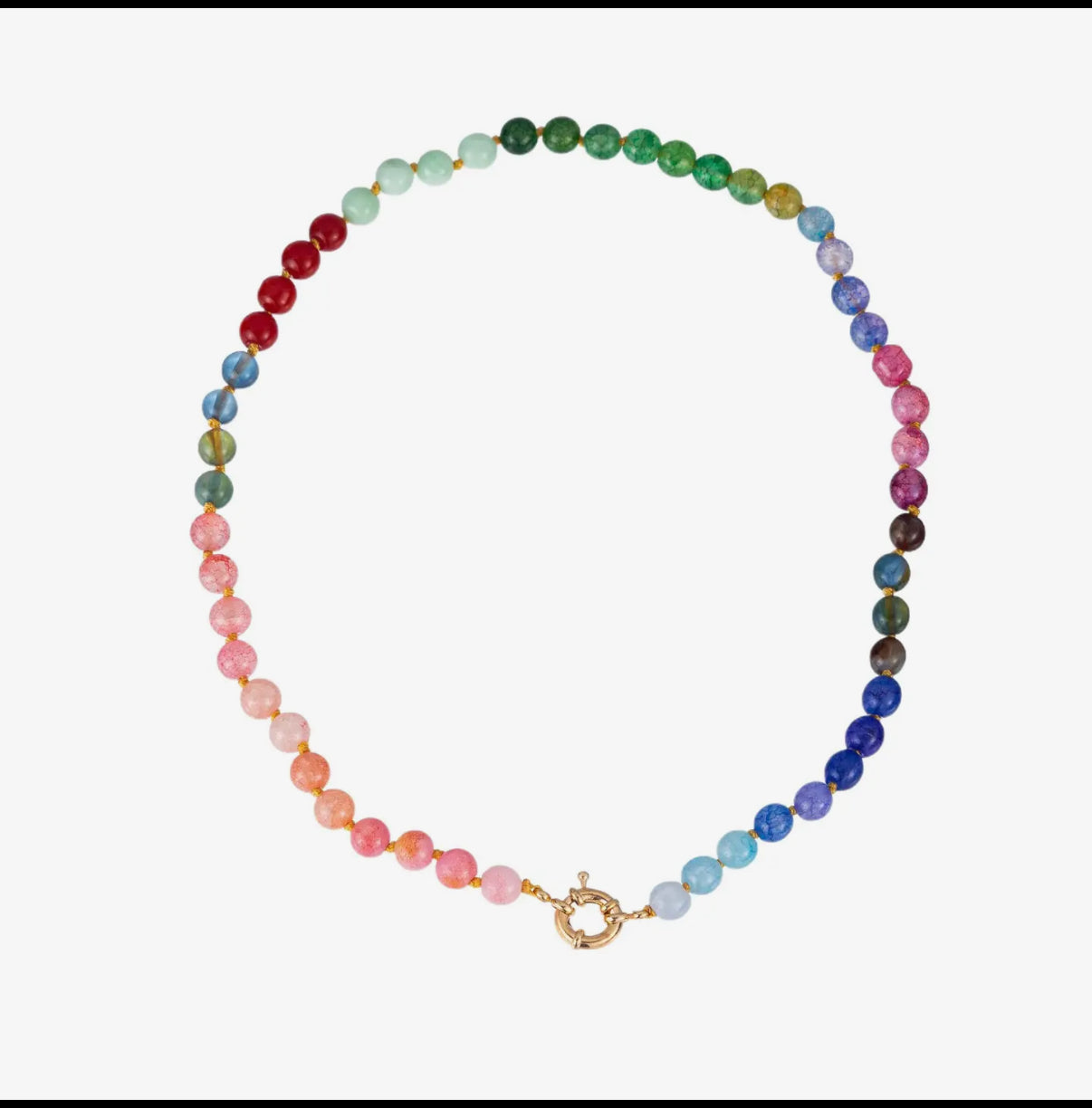 Natural Stone Semi-Precious Glass Necklace