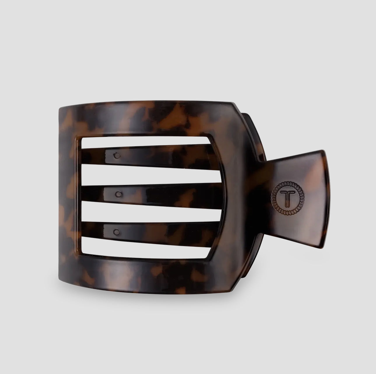 Square Flat Round Clip Large Tortoise