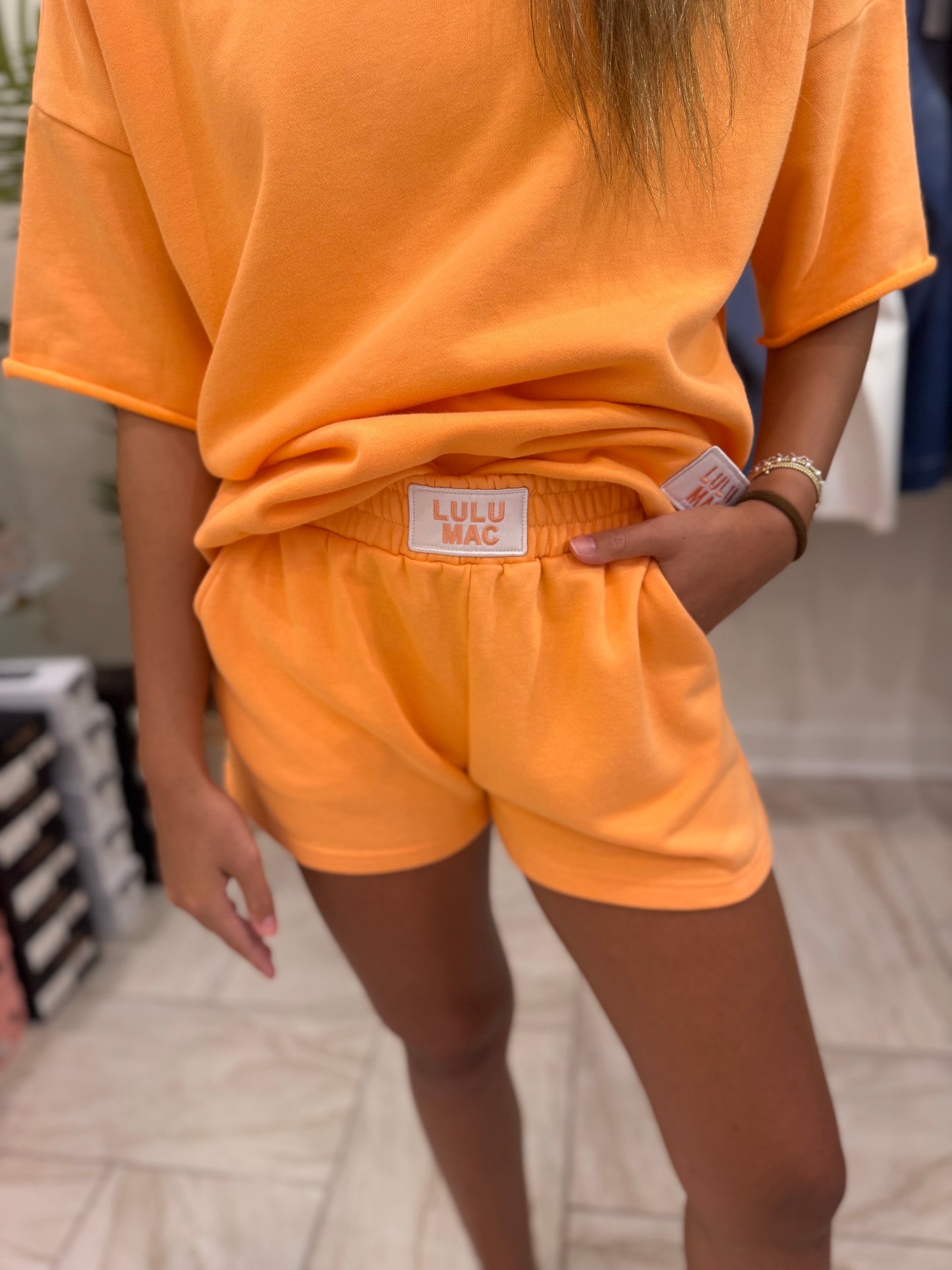 Lulu Mac Terry Cloth Shorts - Orange