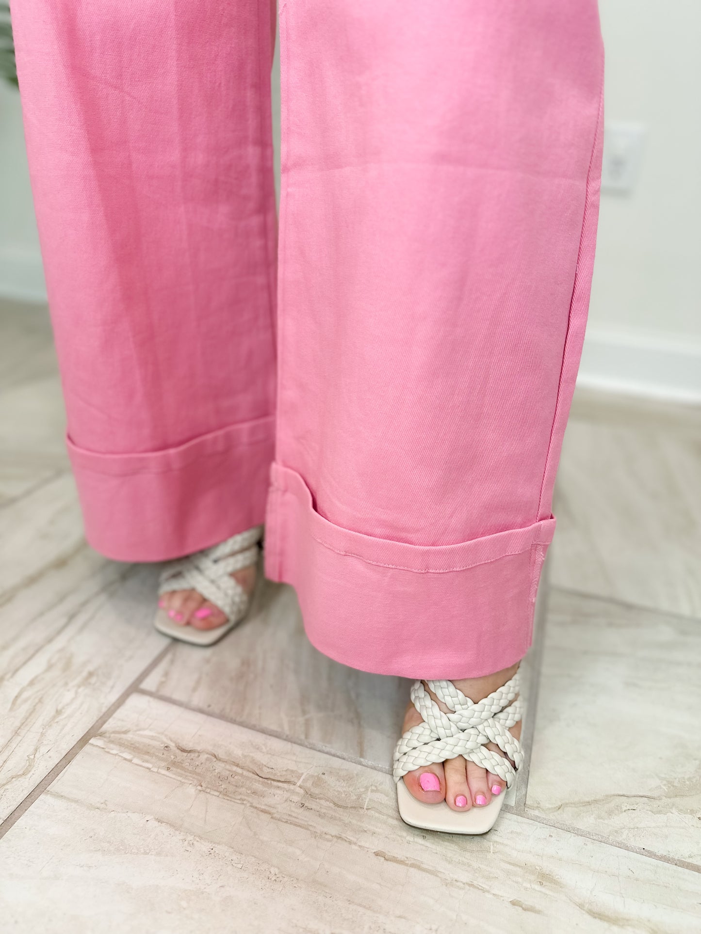 Pink Cuff Pants