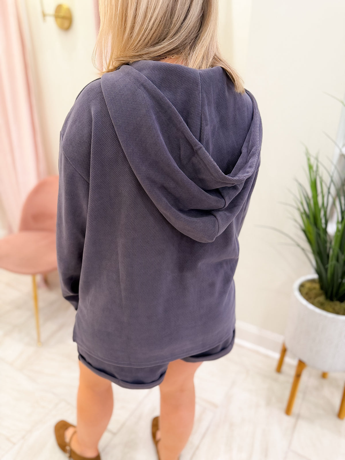 Long Sleeve Hoodie and Shorts Set